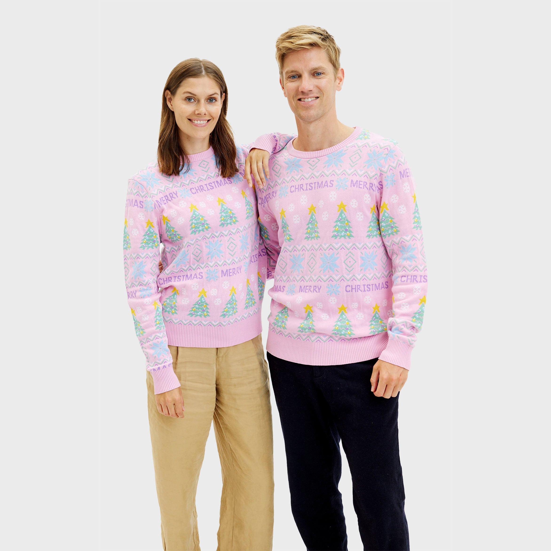 De roze Kersttrui - Damen.