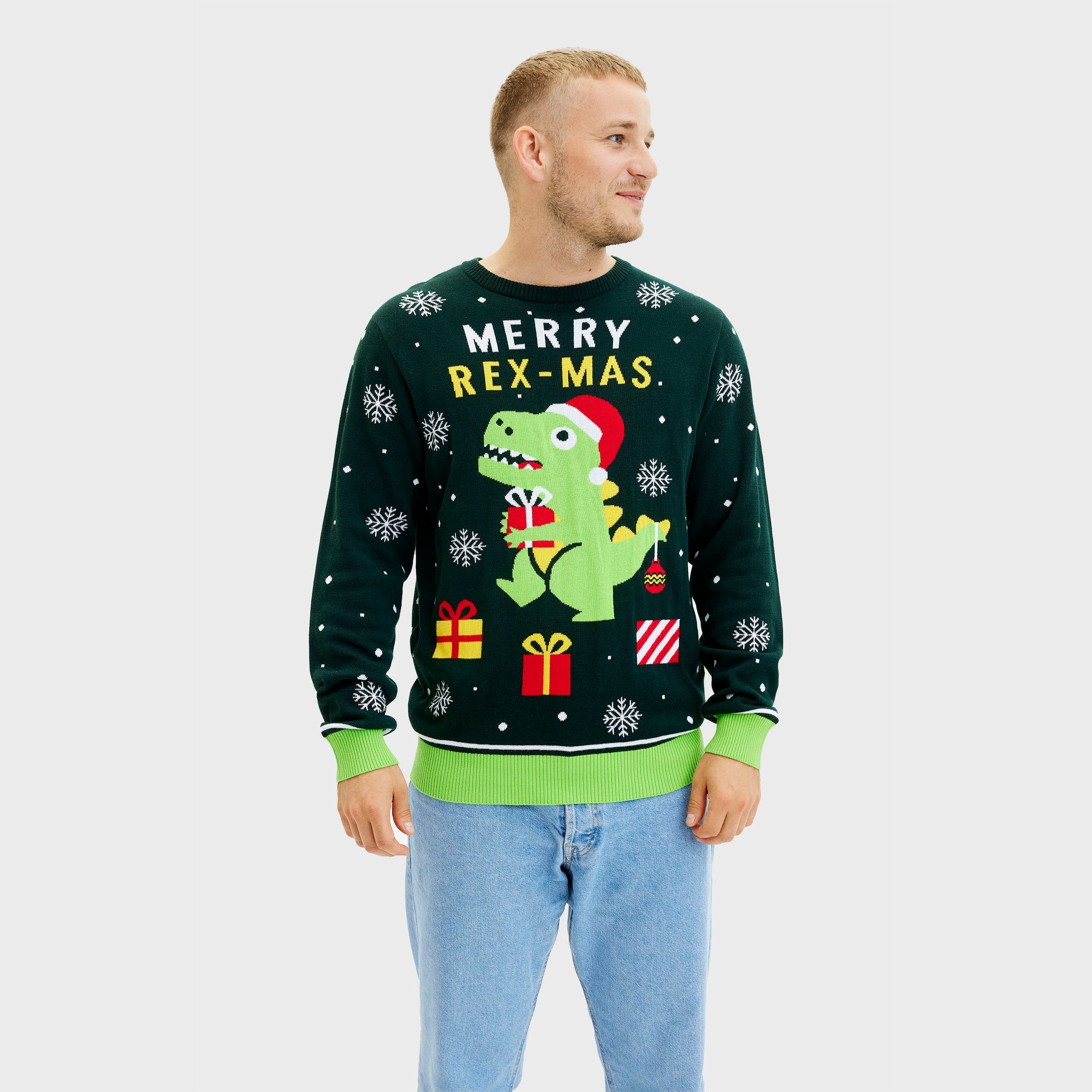 Leuke dino kersttrui - Heren