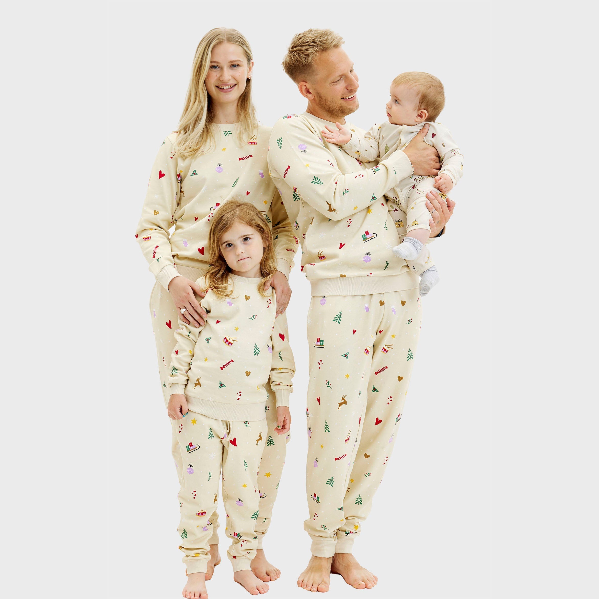 Kerst sweatset beige - Kinderen.