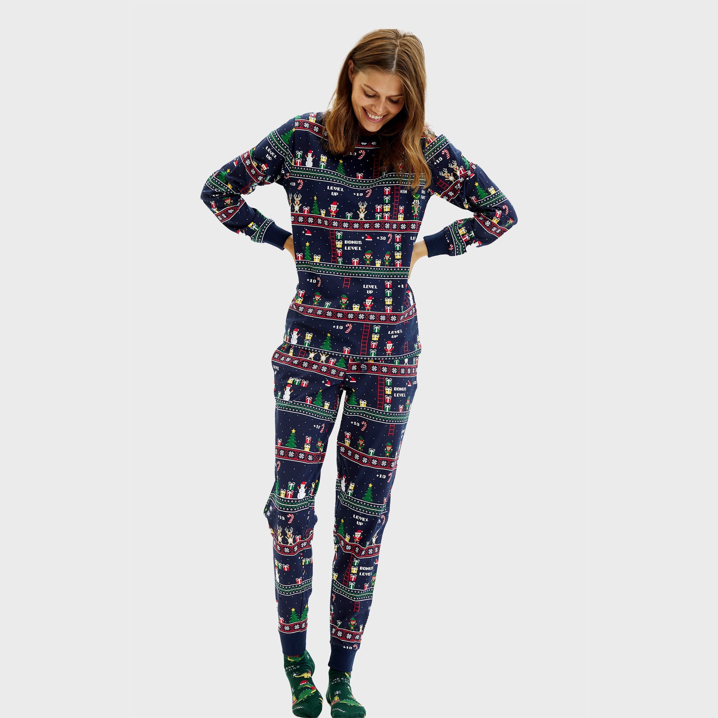 Vintage gamer kerstpyjama - Dames.