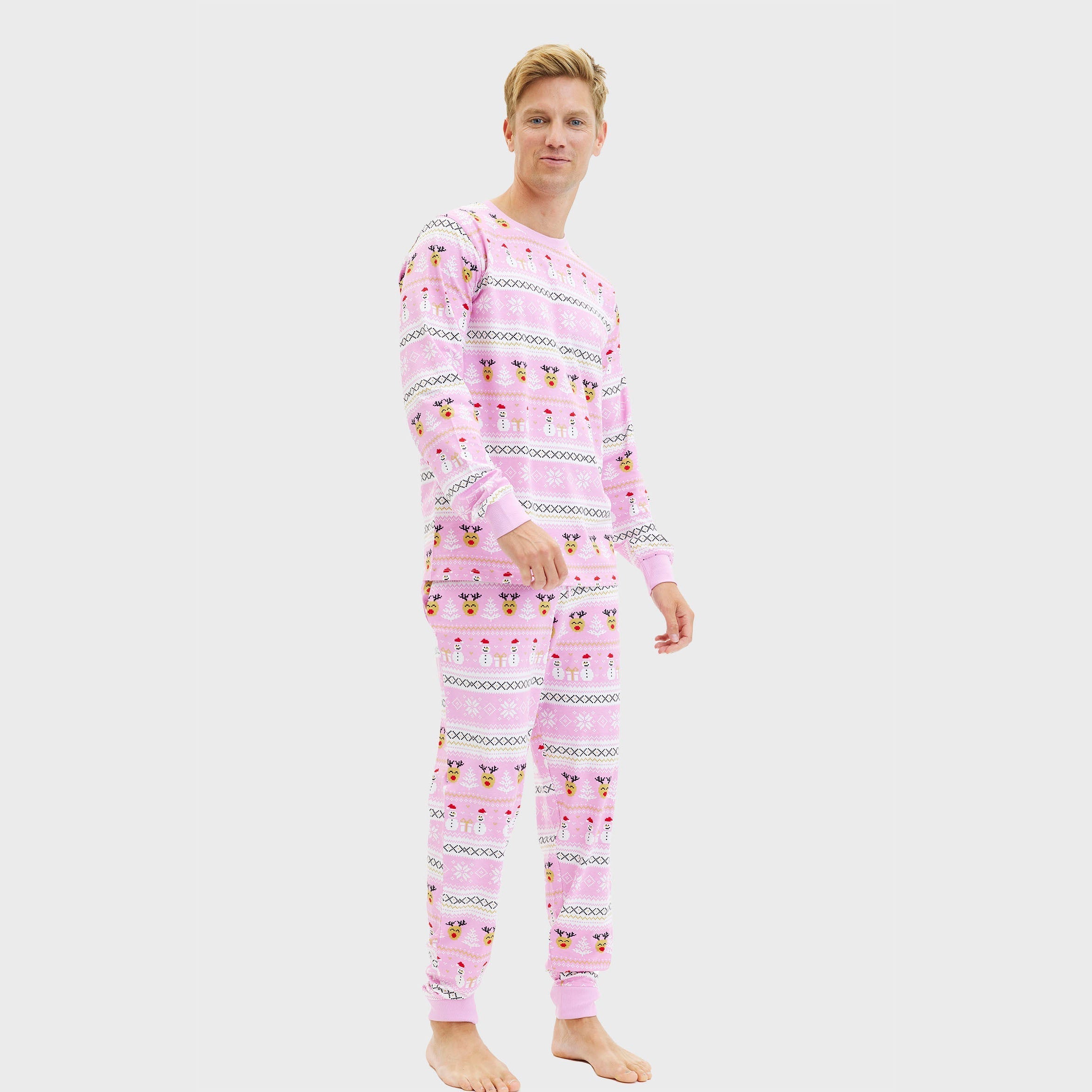 Ultieme kerstpyjama roze - Heren.