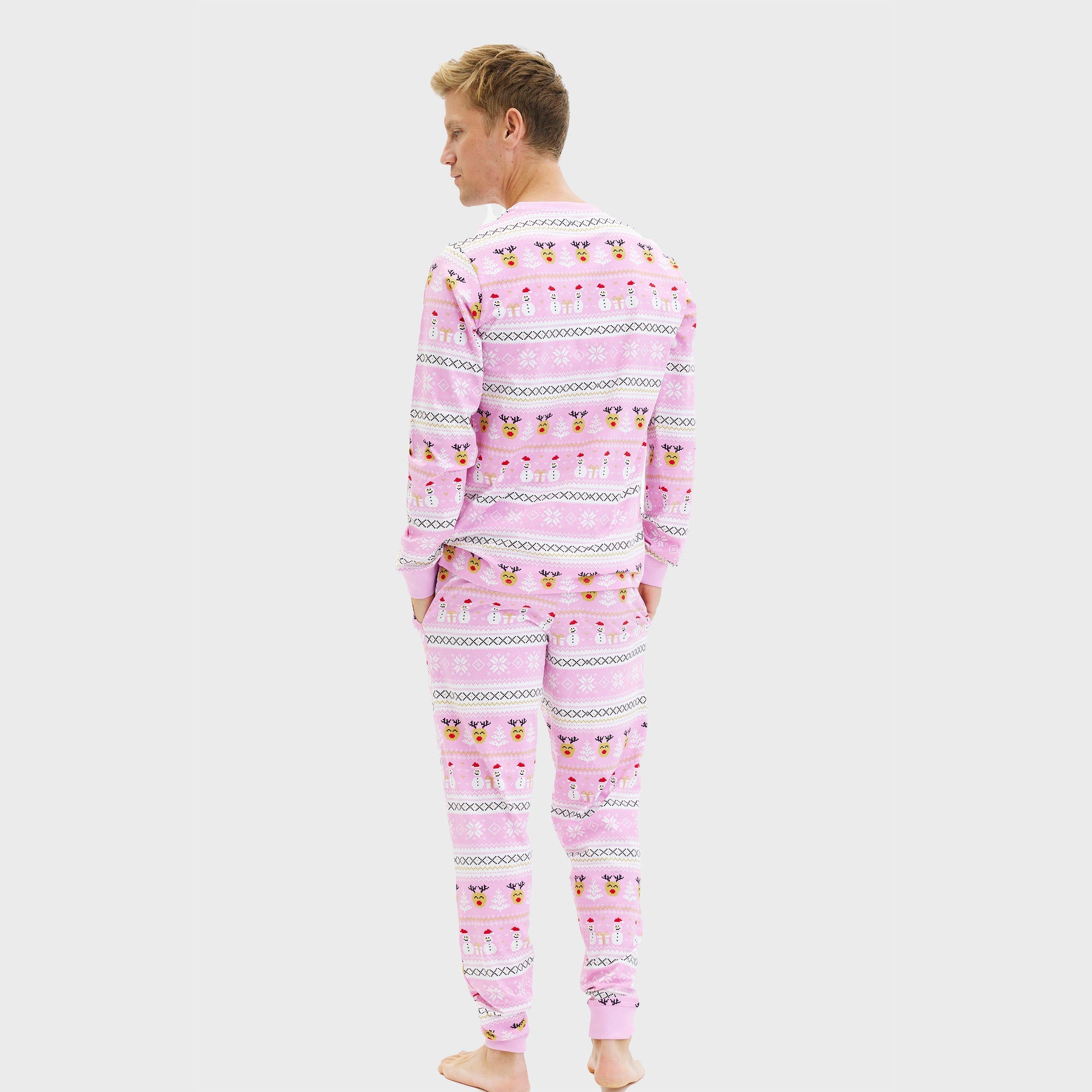 Ultieme kerstpyjama roze - Heren.