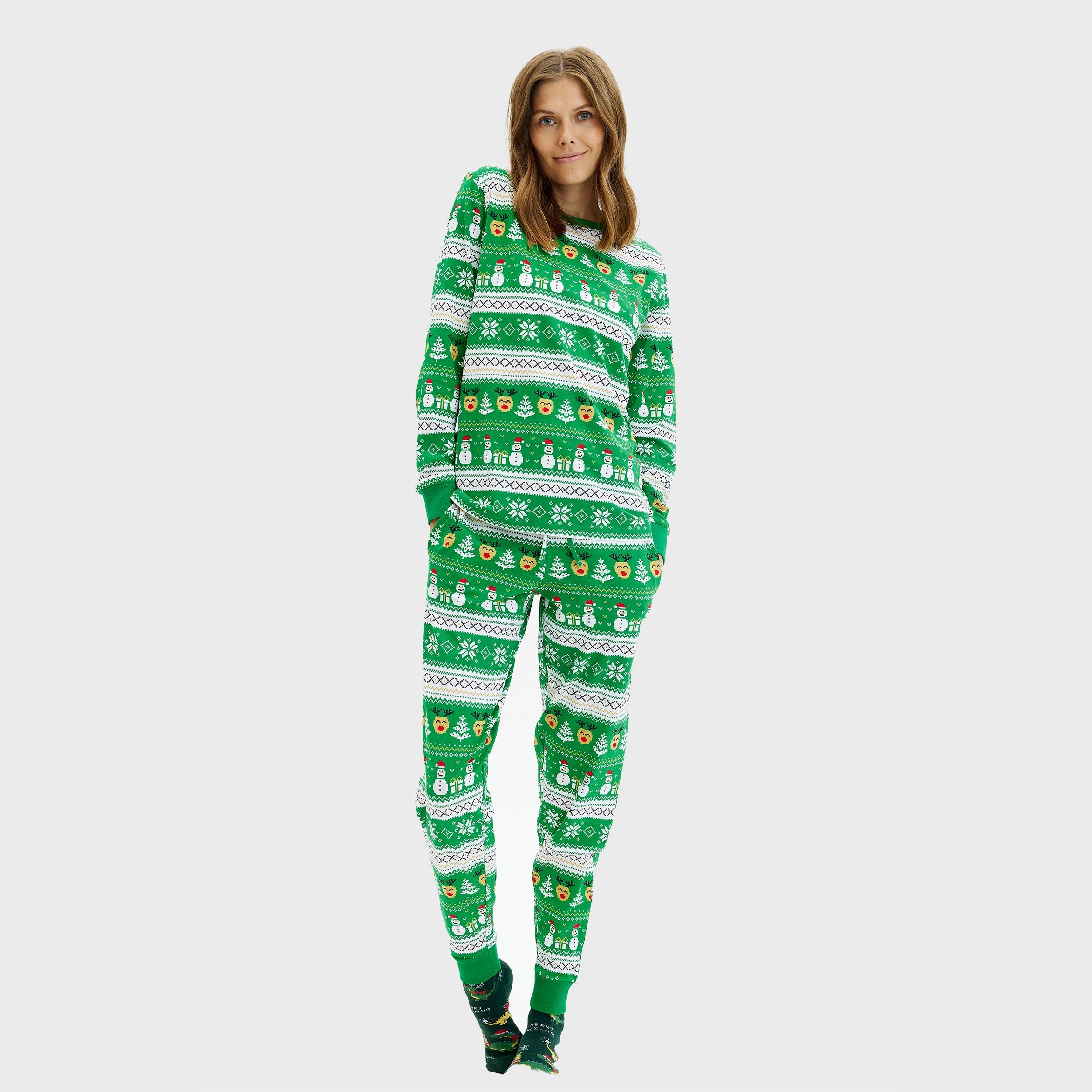 Ultieme kerstpyjama groen - Dames.