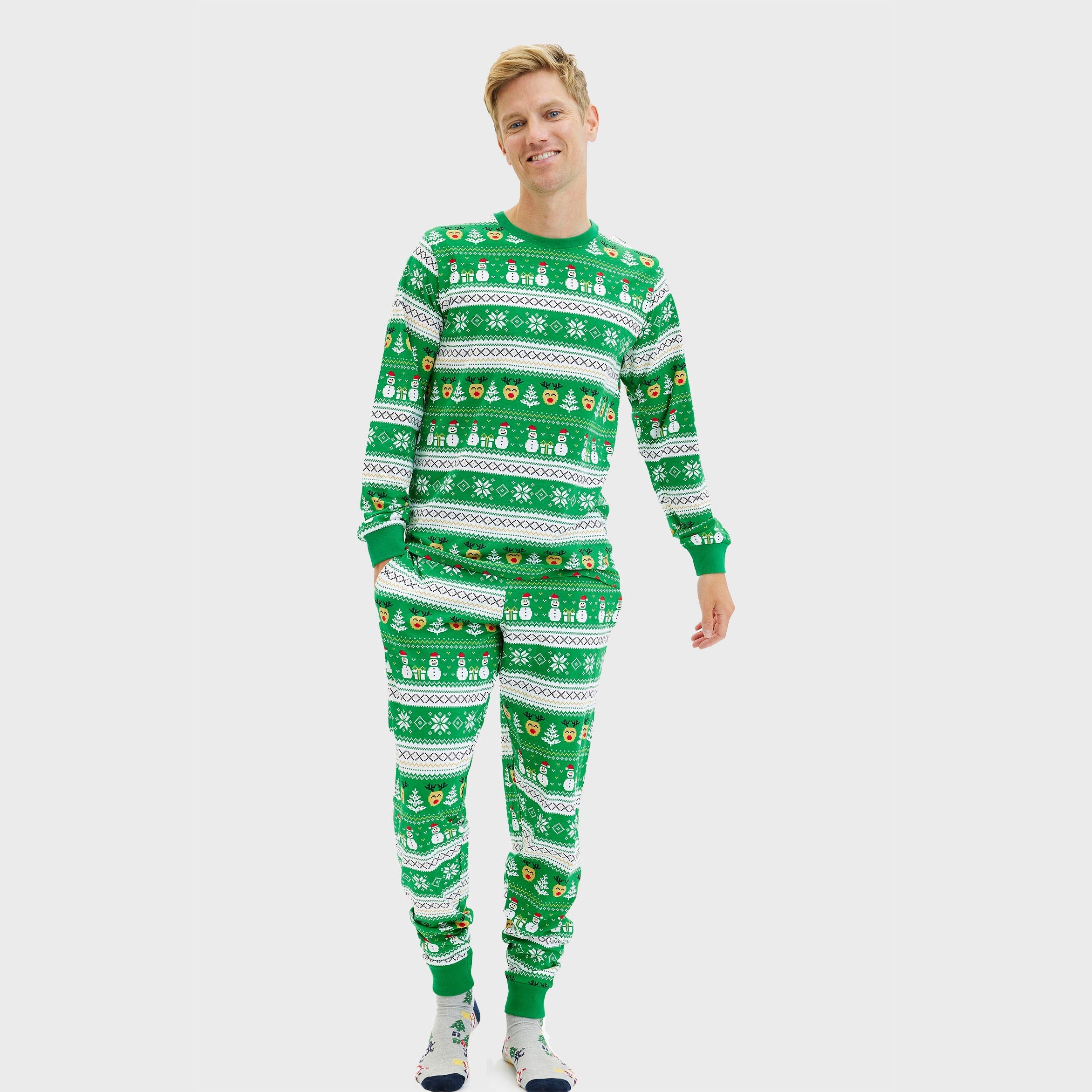 Ultieme kerstpyjama groen - Heren.