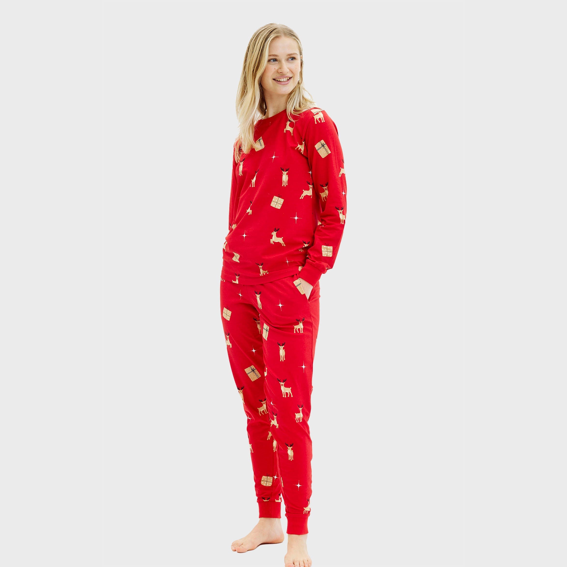 Elegante rode kerstpyjama - Dames.