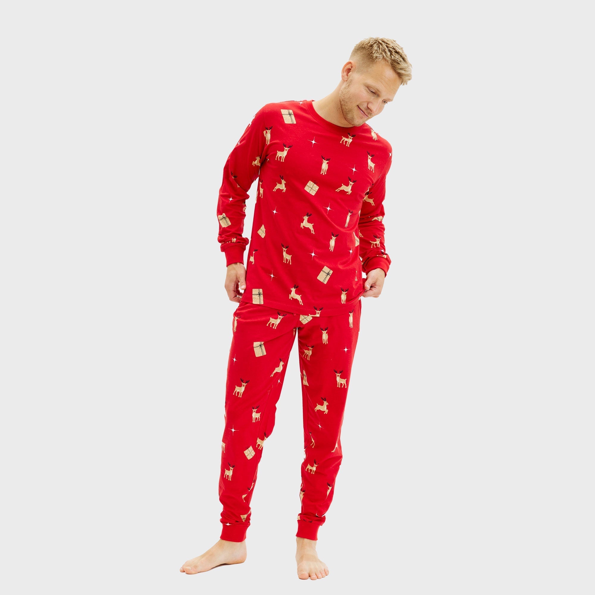 Elegante rode kerstpyjama - Heren.