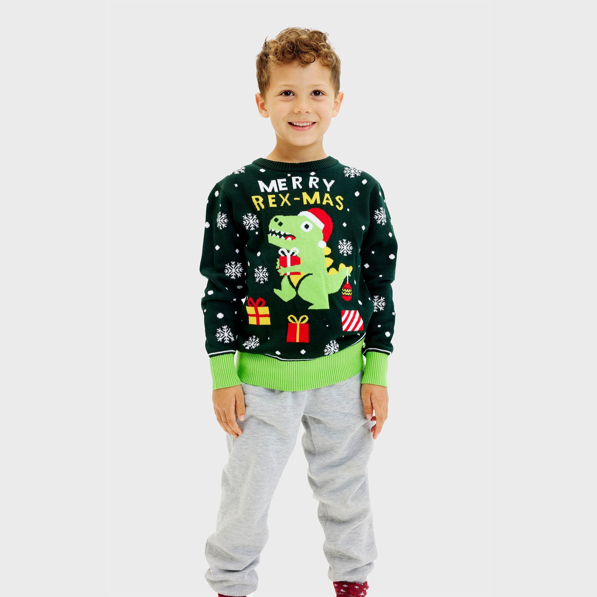 Leuke dino kersttrui - Kinderen.