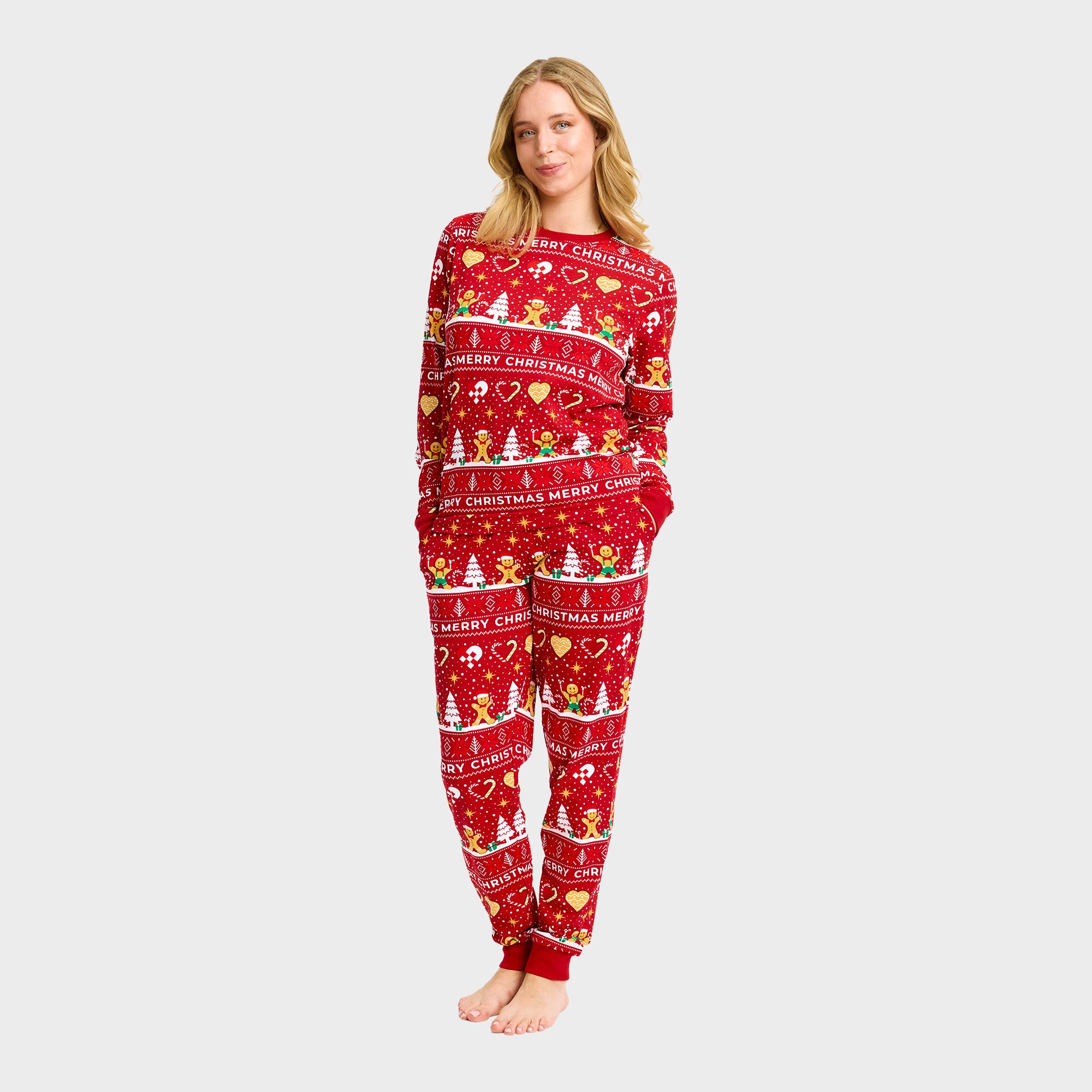 Christmas Cookie kerstpyjama rood – Dames