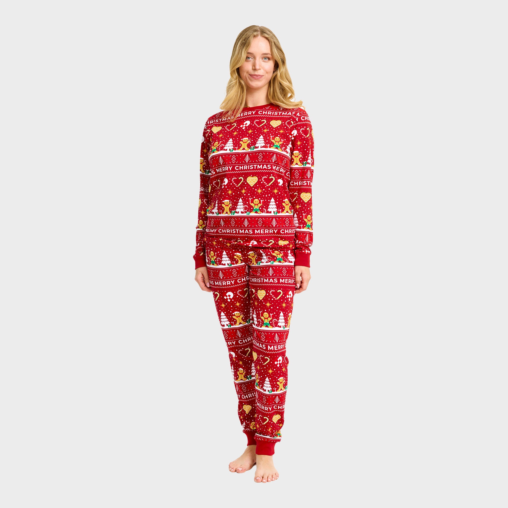 Christmas Cookie kerstpyjama rood – Dames