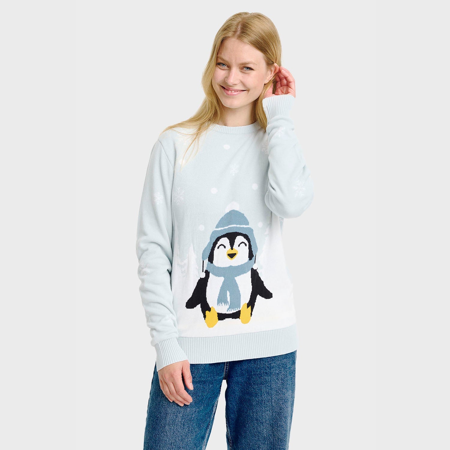 De lieve pinguïn kersttrui – Dames