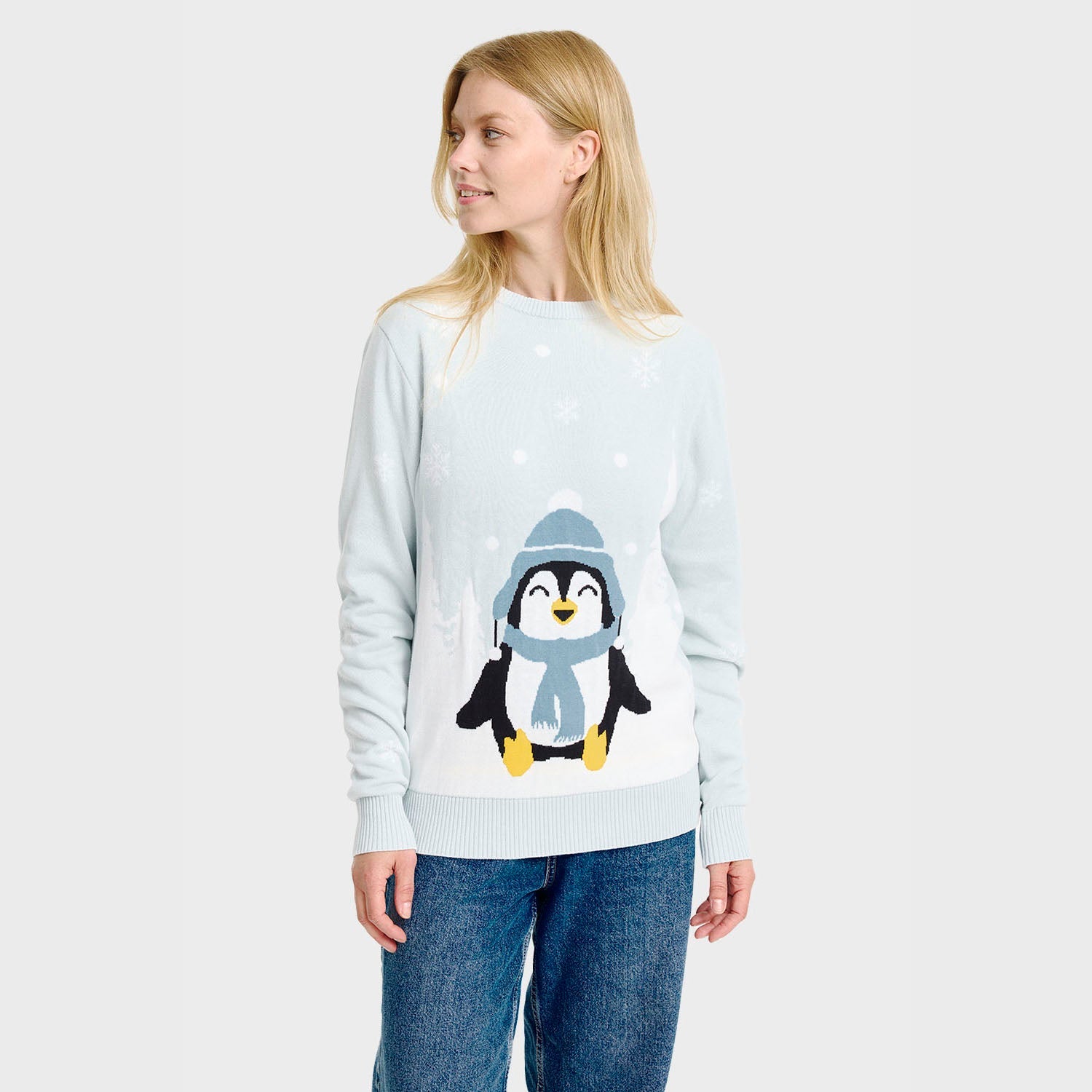 De lieve pinguïn kersttrui – Dames