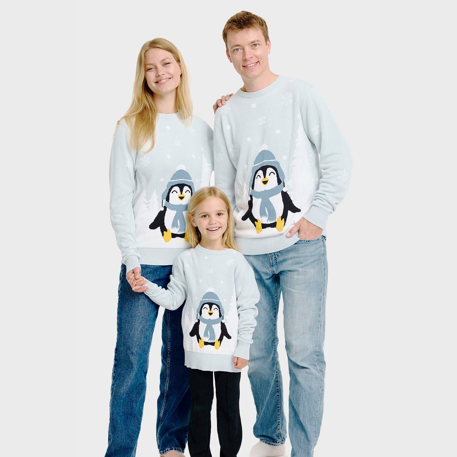 De lieve pinguïn kersttrui – Heren