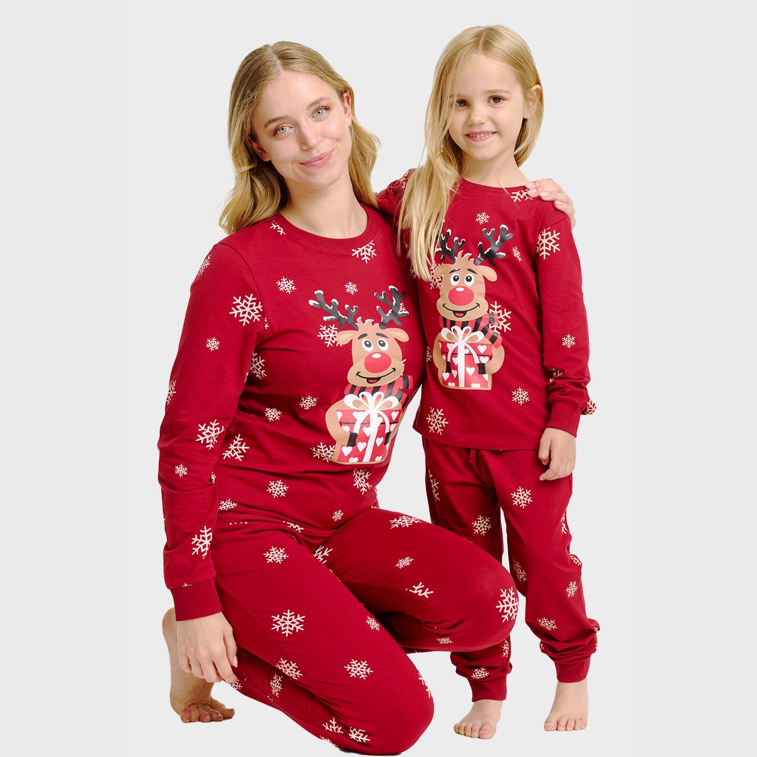 Rudolfs Cute Kerstpyjama Rood - Kinderen
