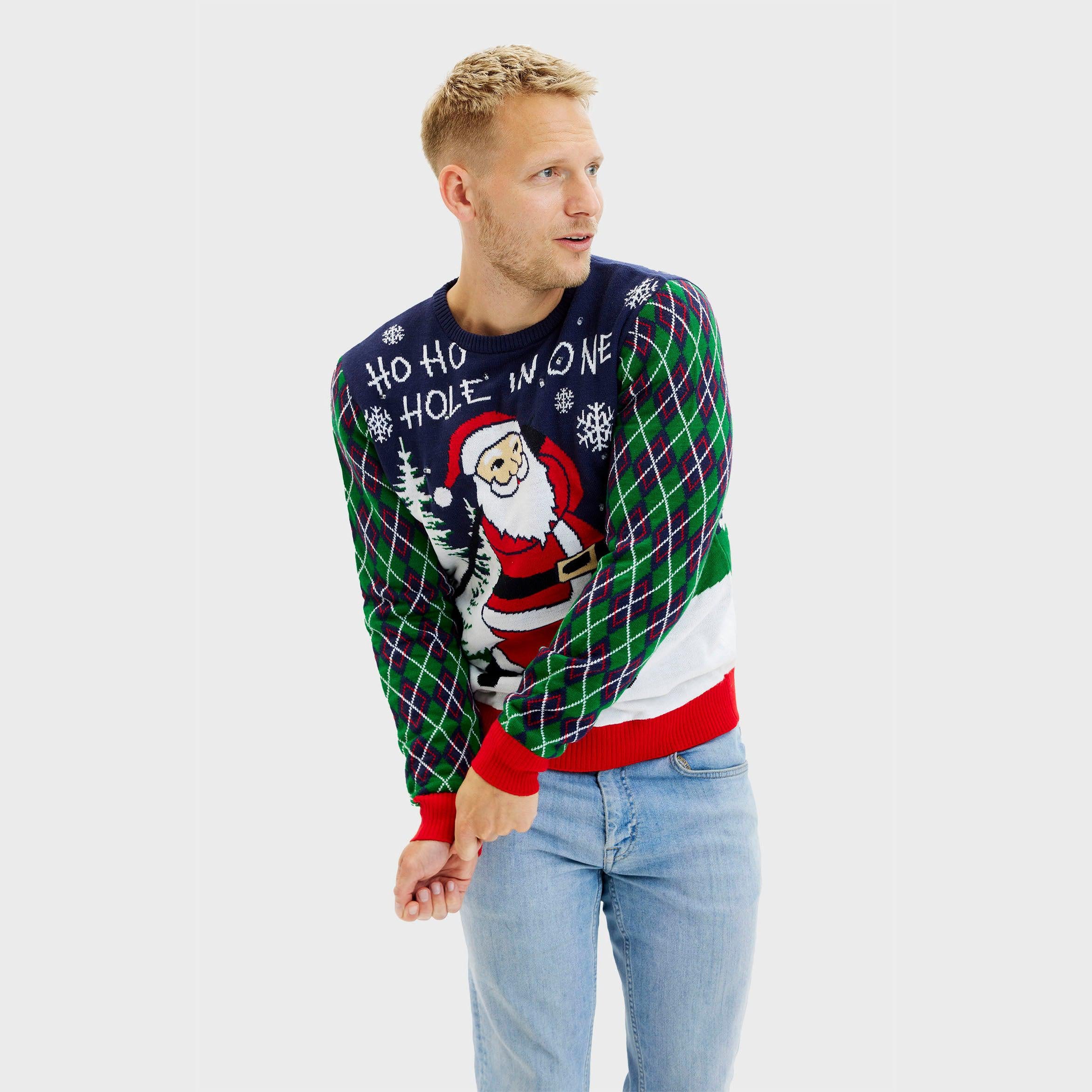 Ho Ho Hole In One Kersttrui - Heren