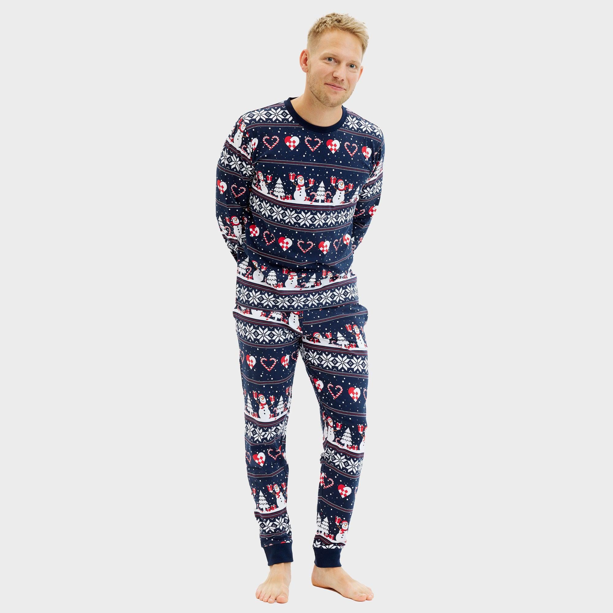Kersthart Kerstpyjama Navy - Heren.