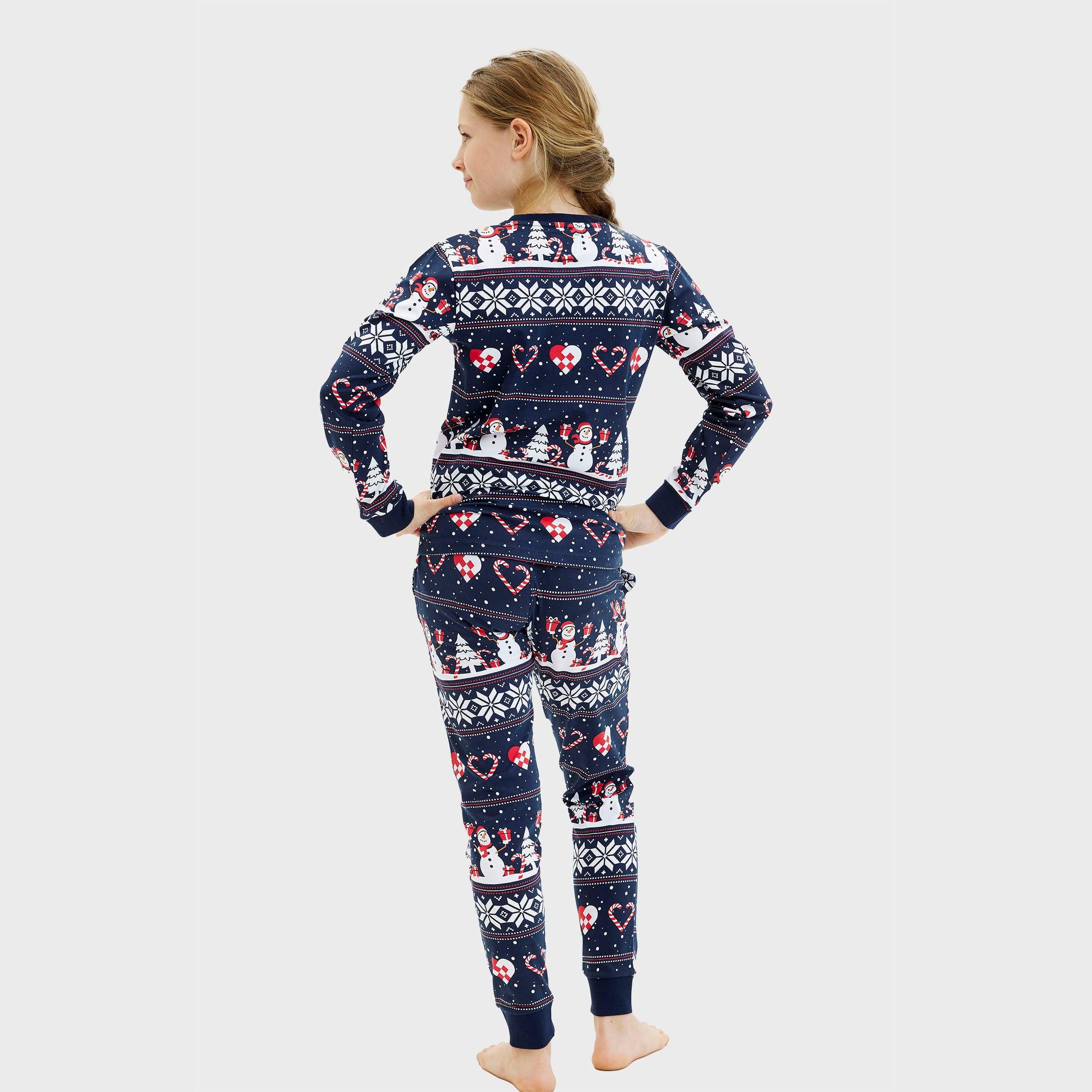 Kersthart Kerstpyjama Navy - Kinderen.