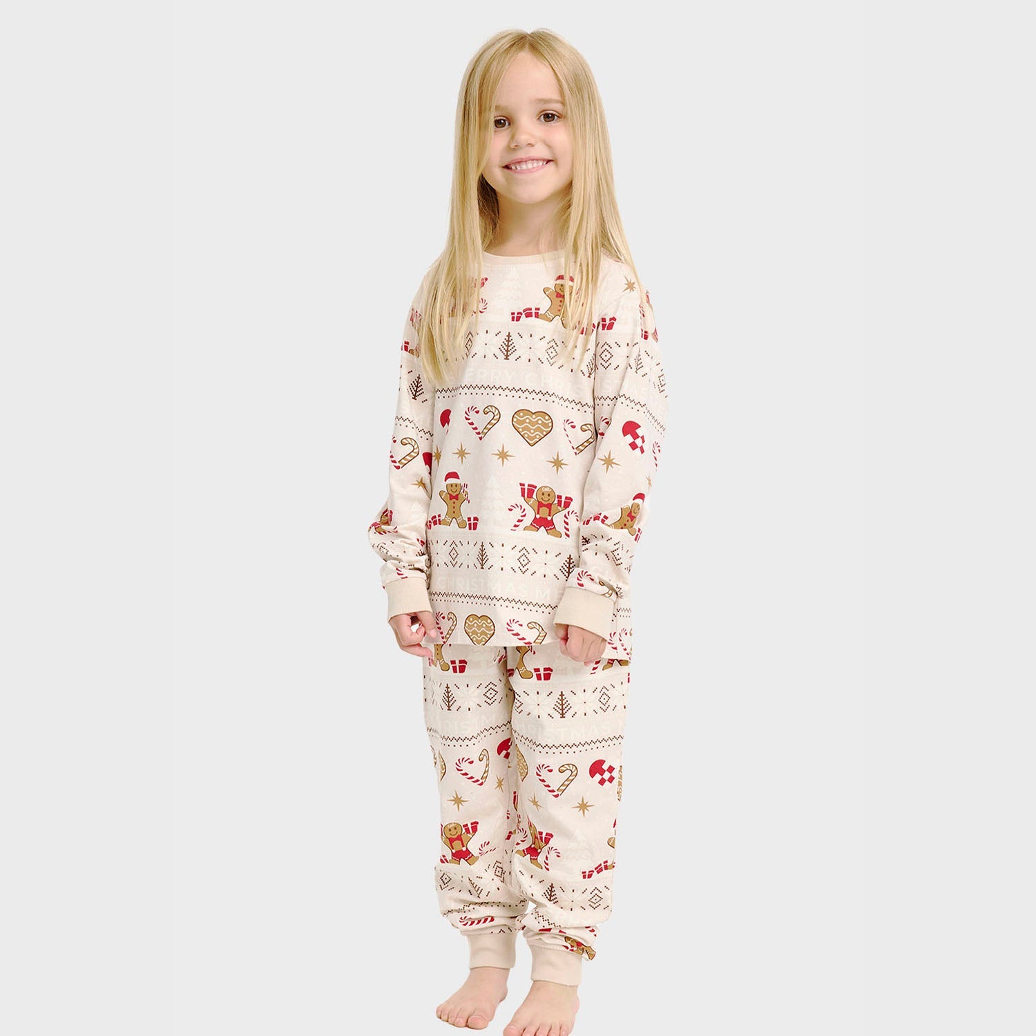 Christmas Cookie kerstpyjama beige – Kinderen