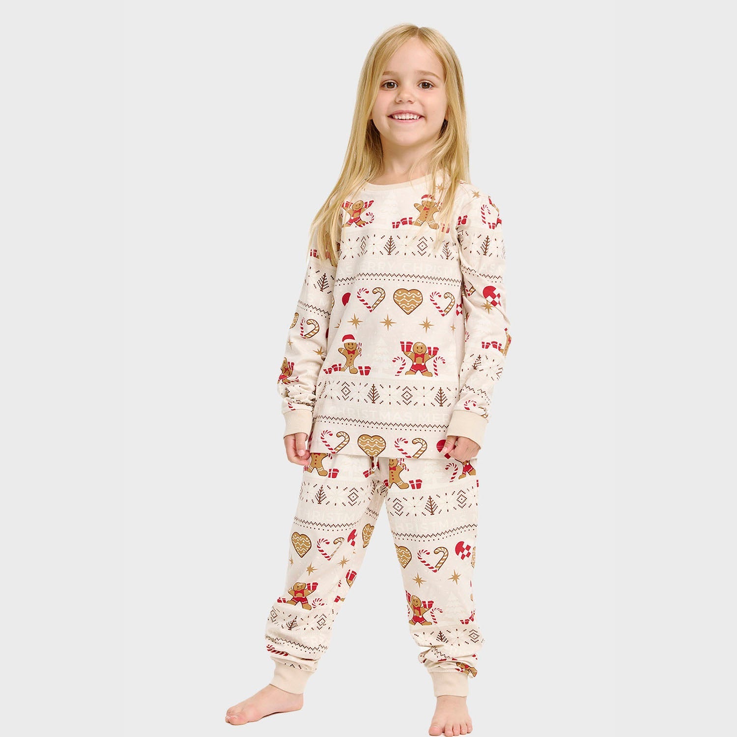 Christmas Cookie kerstpyjama beige – Kinderen