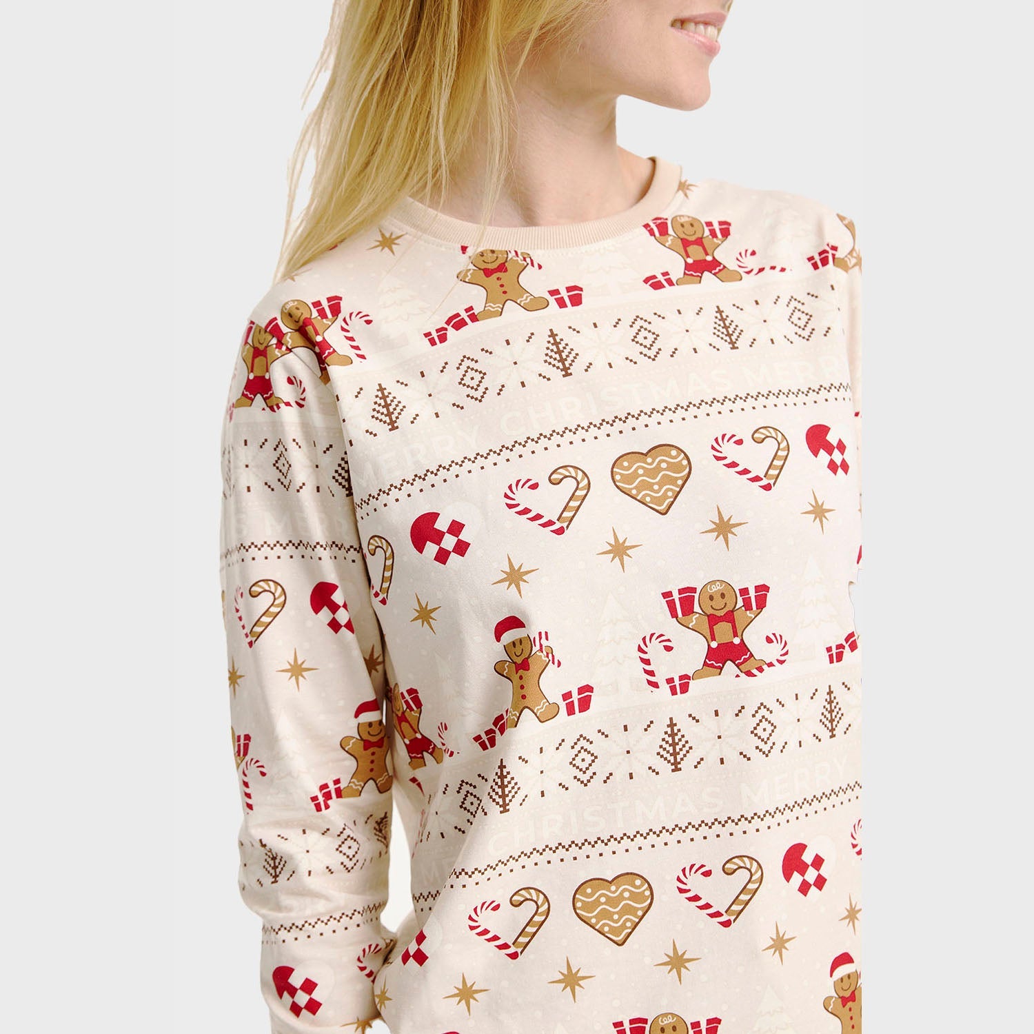 Christmas Cookie kerstpyjama beige – Dames