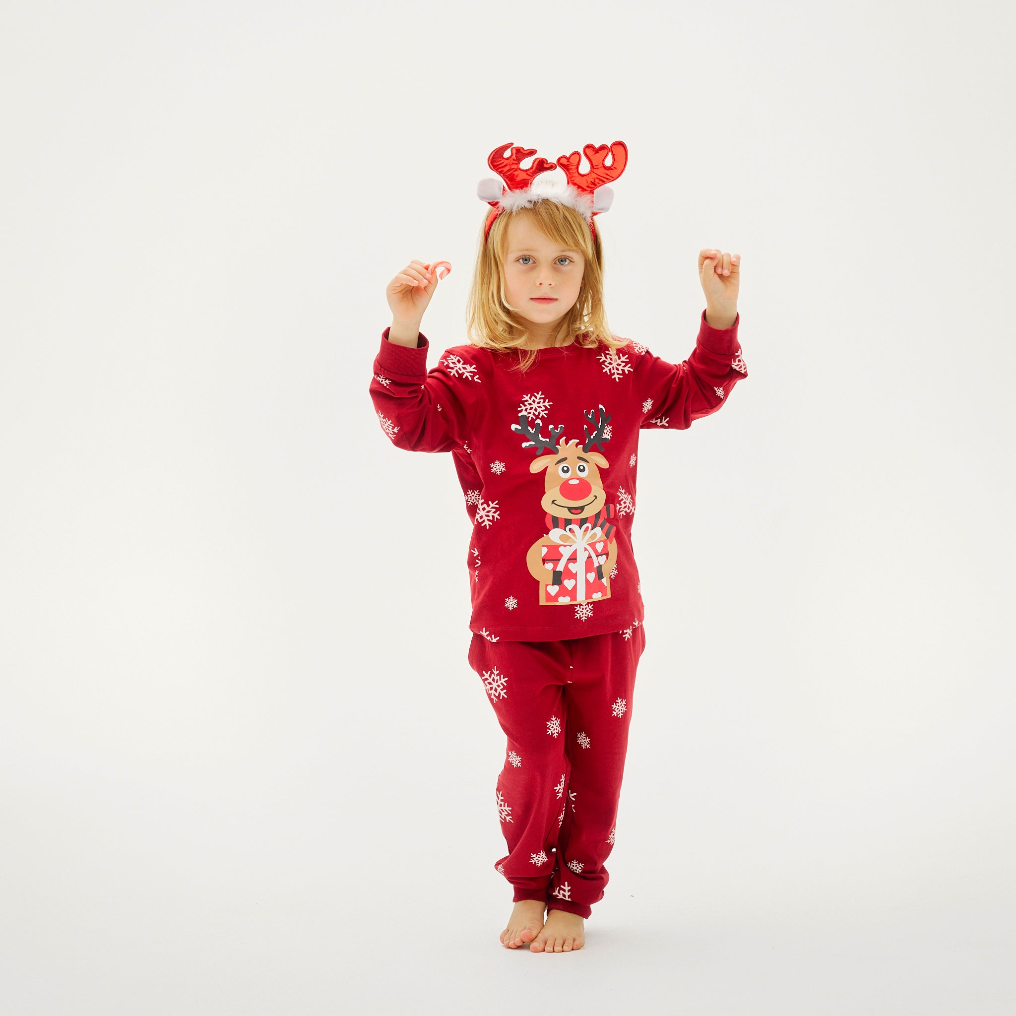 Rudolfs Cute Kerstpyjama Rood - Kinderen.