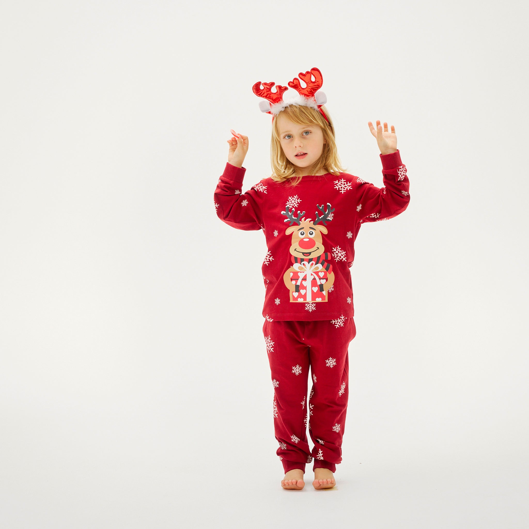 Rudolfs Cute Kerstpyjama Rood - Kinderen.