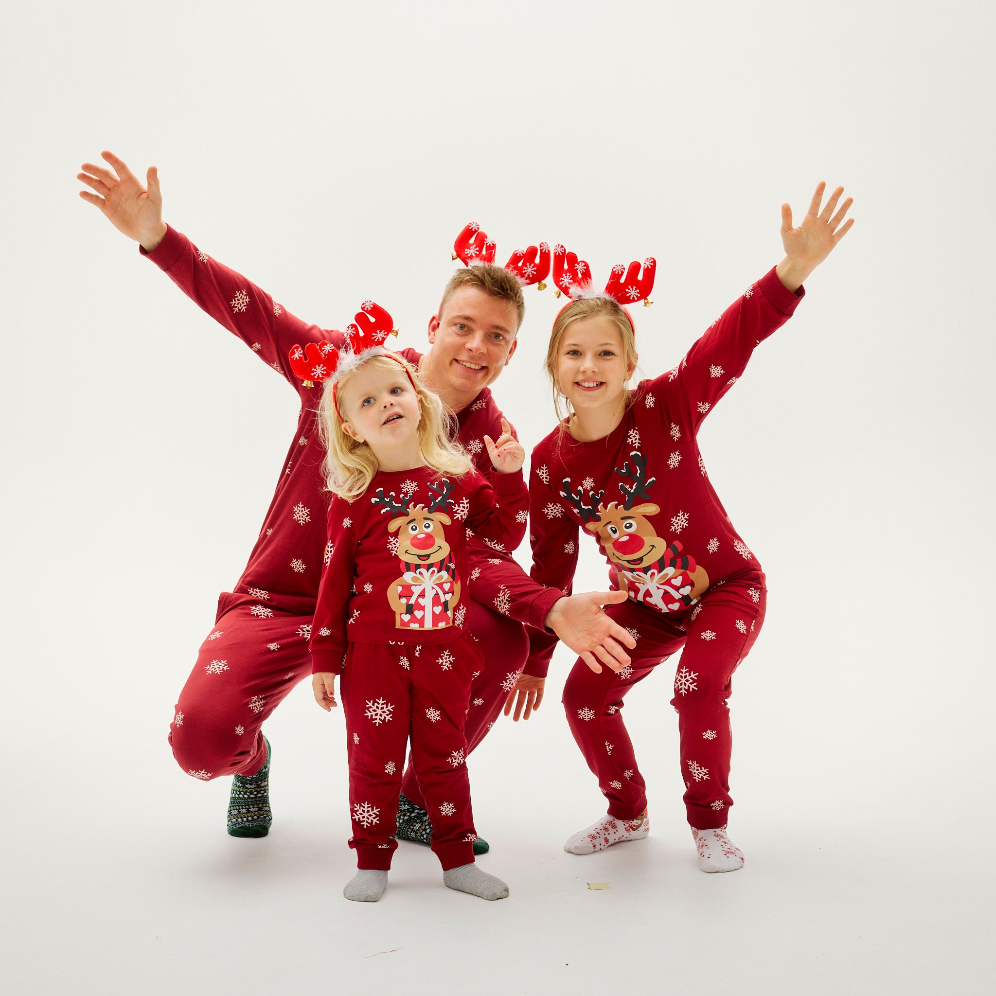 Rudolfs Cute Kerstpyjama Rood - Dames.