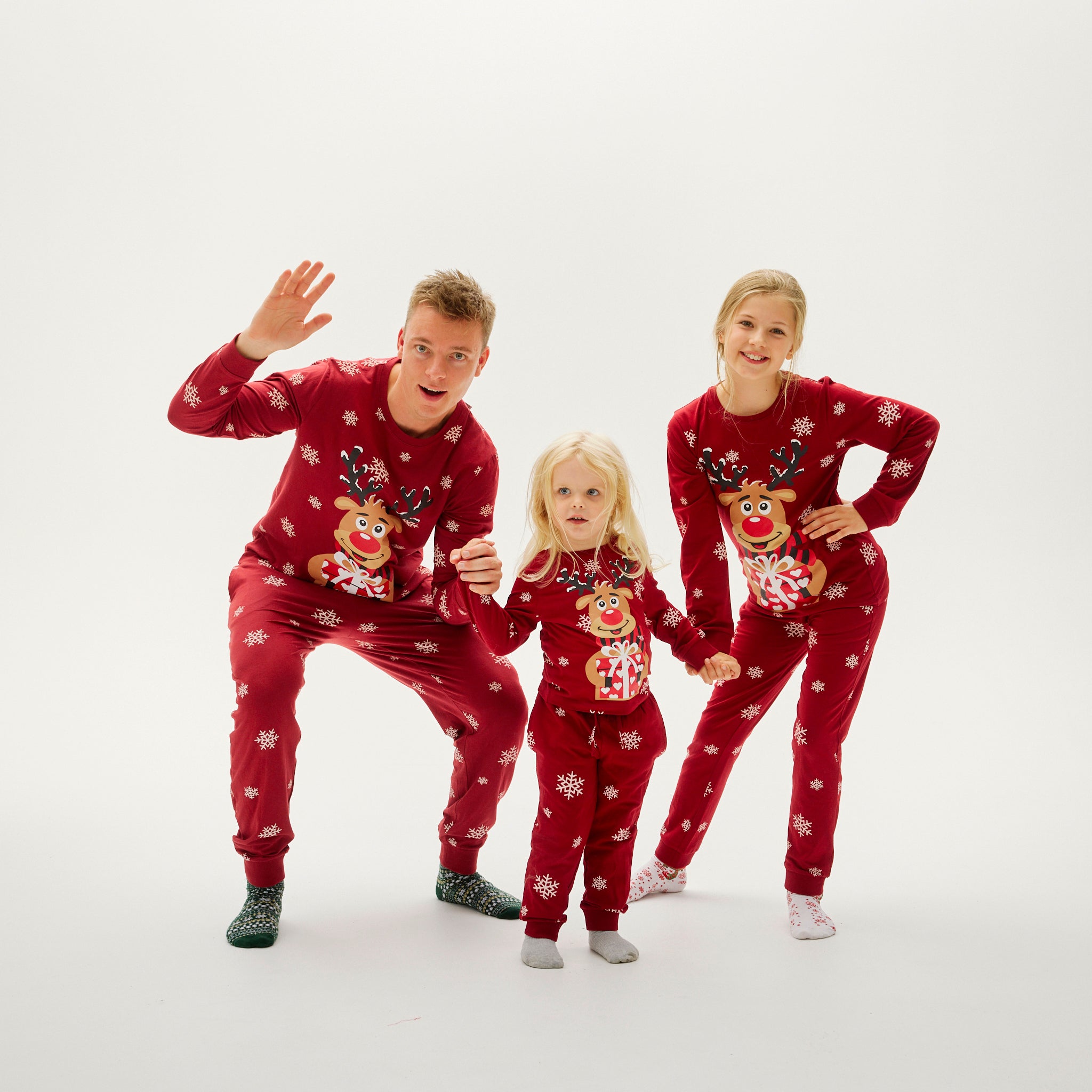 Rudolfs Cute Kerstpyjama Rood - Kinderen.