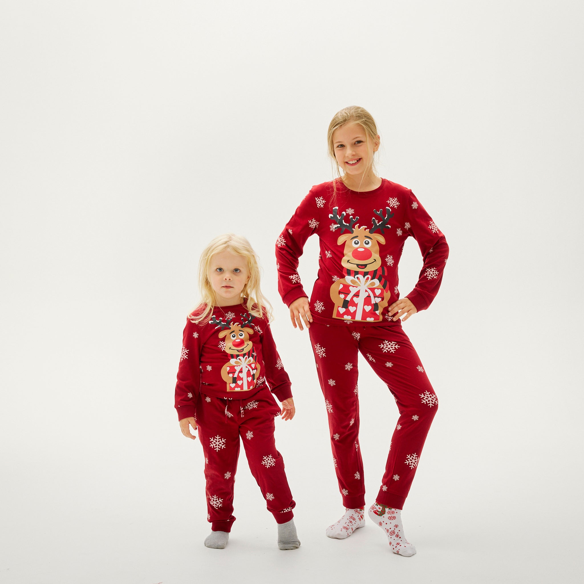 Rudolfs Cute Kerstpyjama Rood - Kinderen.