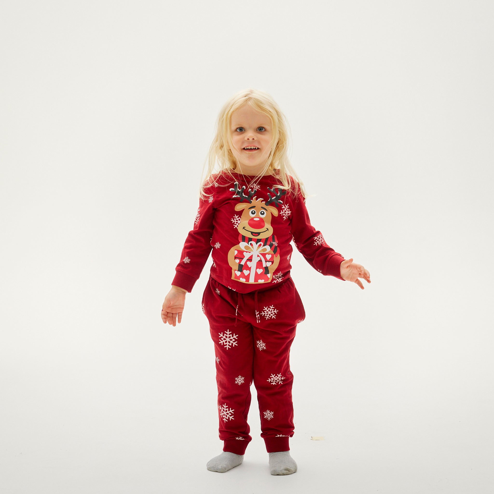 Rudolfs Cute Kerstpyjama Rood - Kinderen.