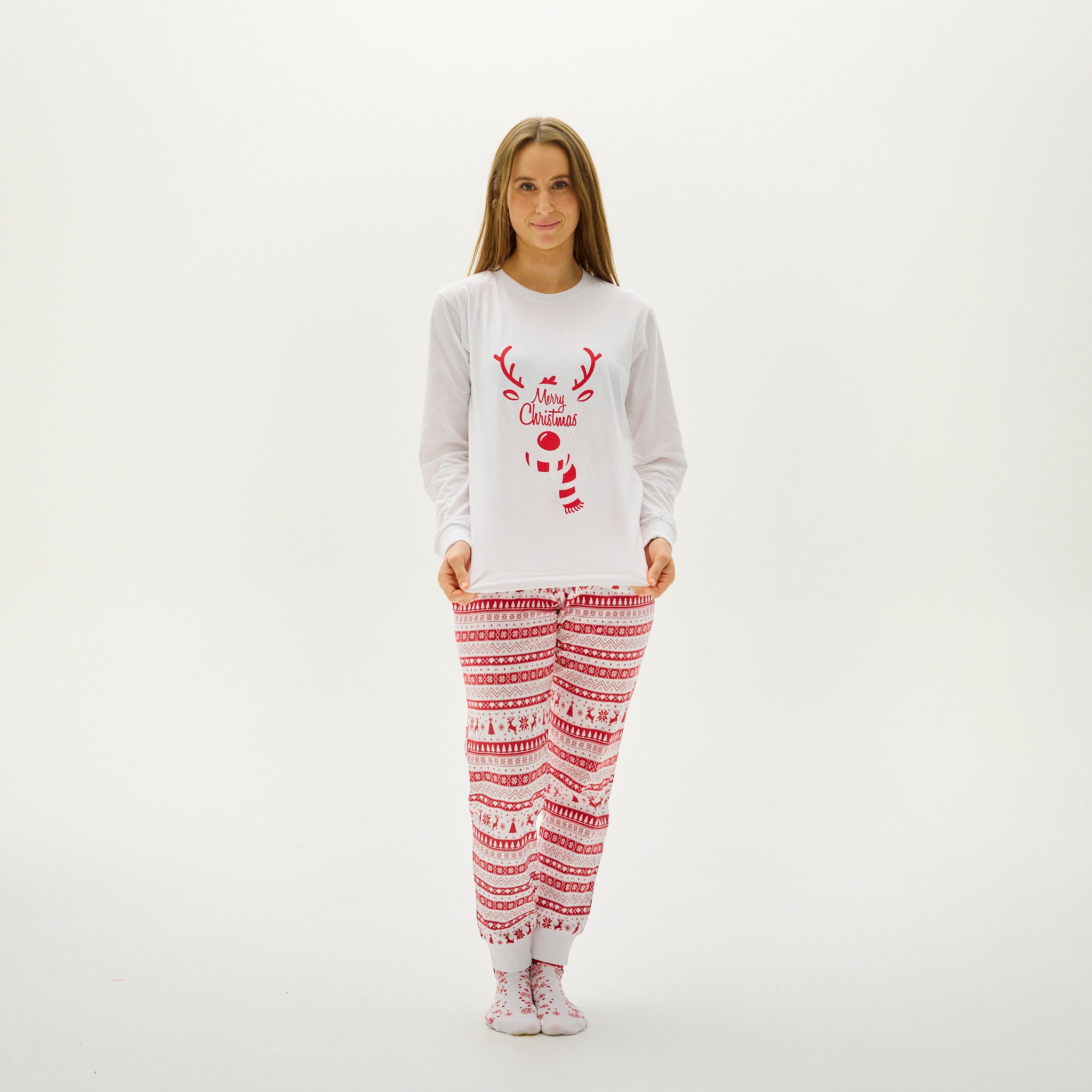 Cute Kerstpyjama Rood - Dames.