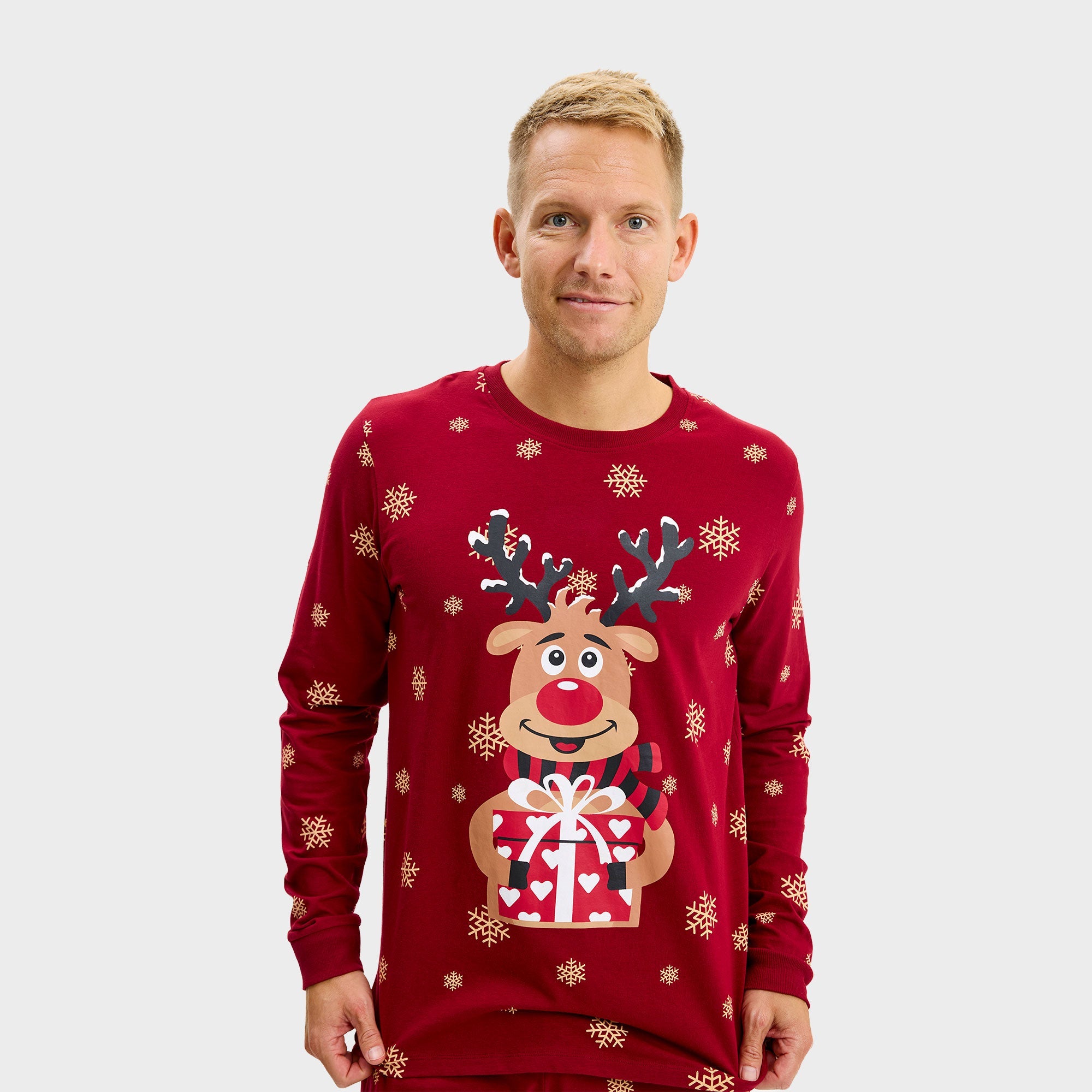 Rudolfs Cute Kerstpyjama Rood - Heren.
