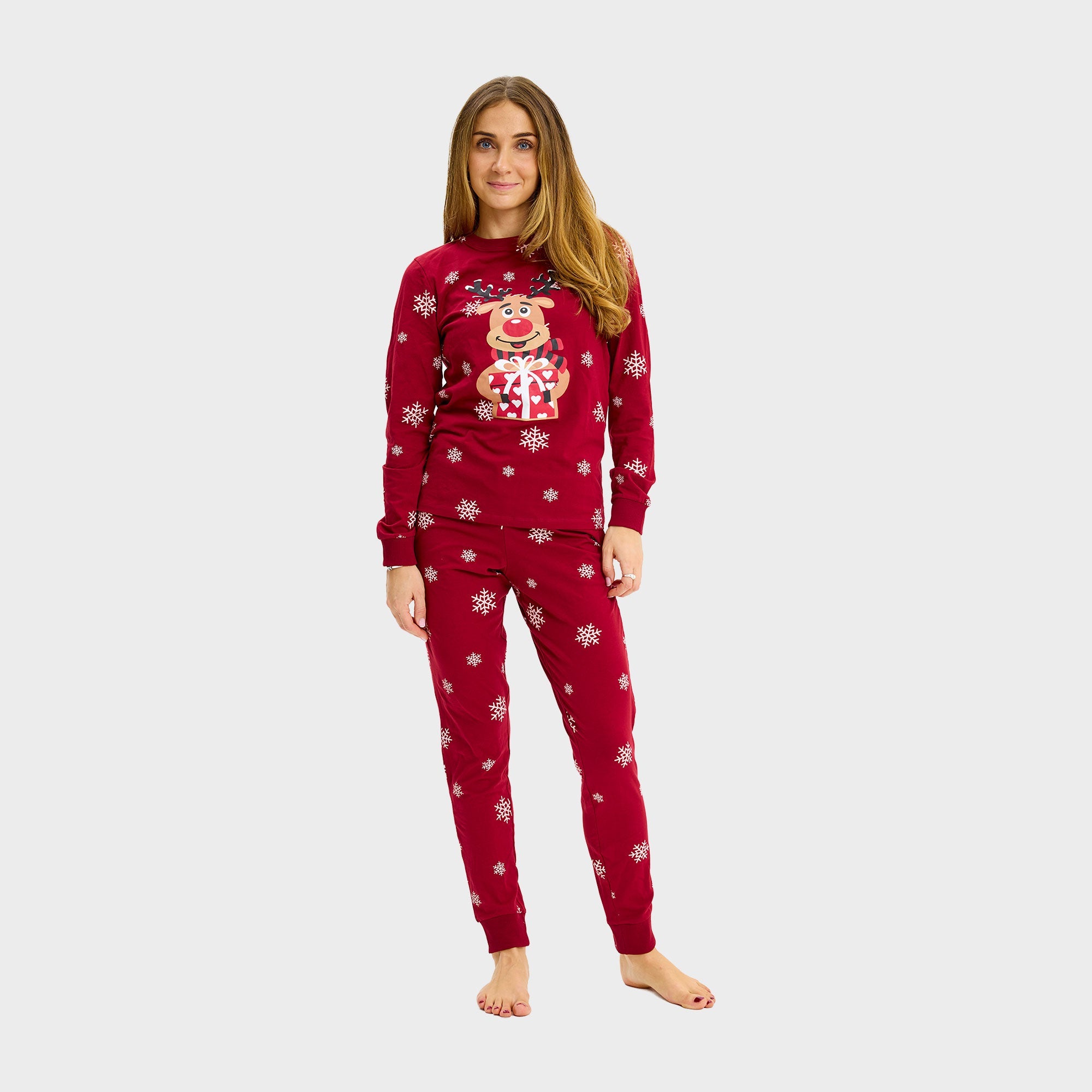 Rudolfs Cute Kerstpyjama Rood - Dames