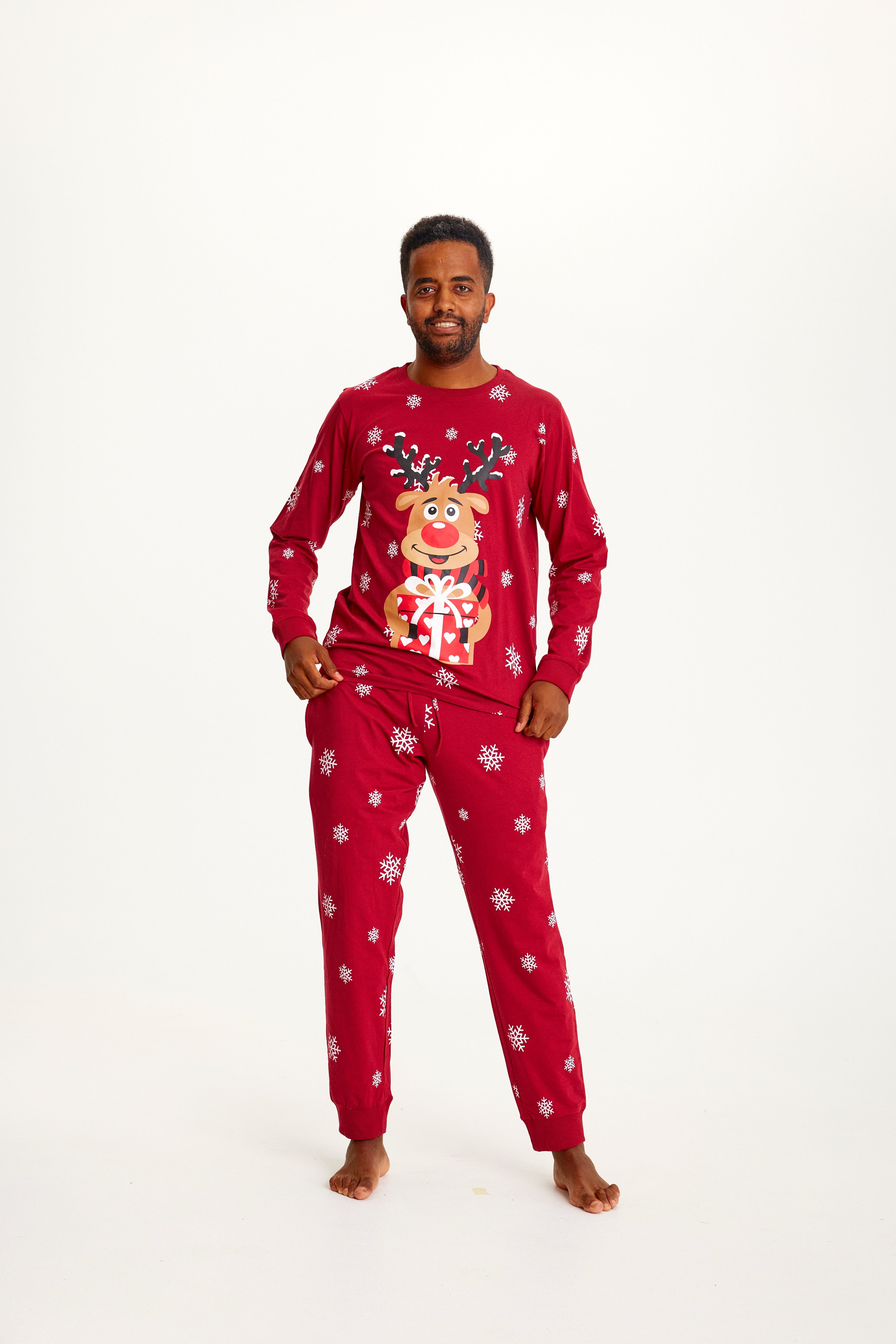 Rudolfs Cute Kerstpyjama Rood - Heren.