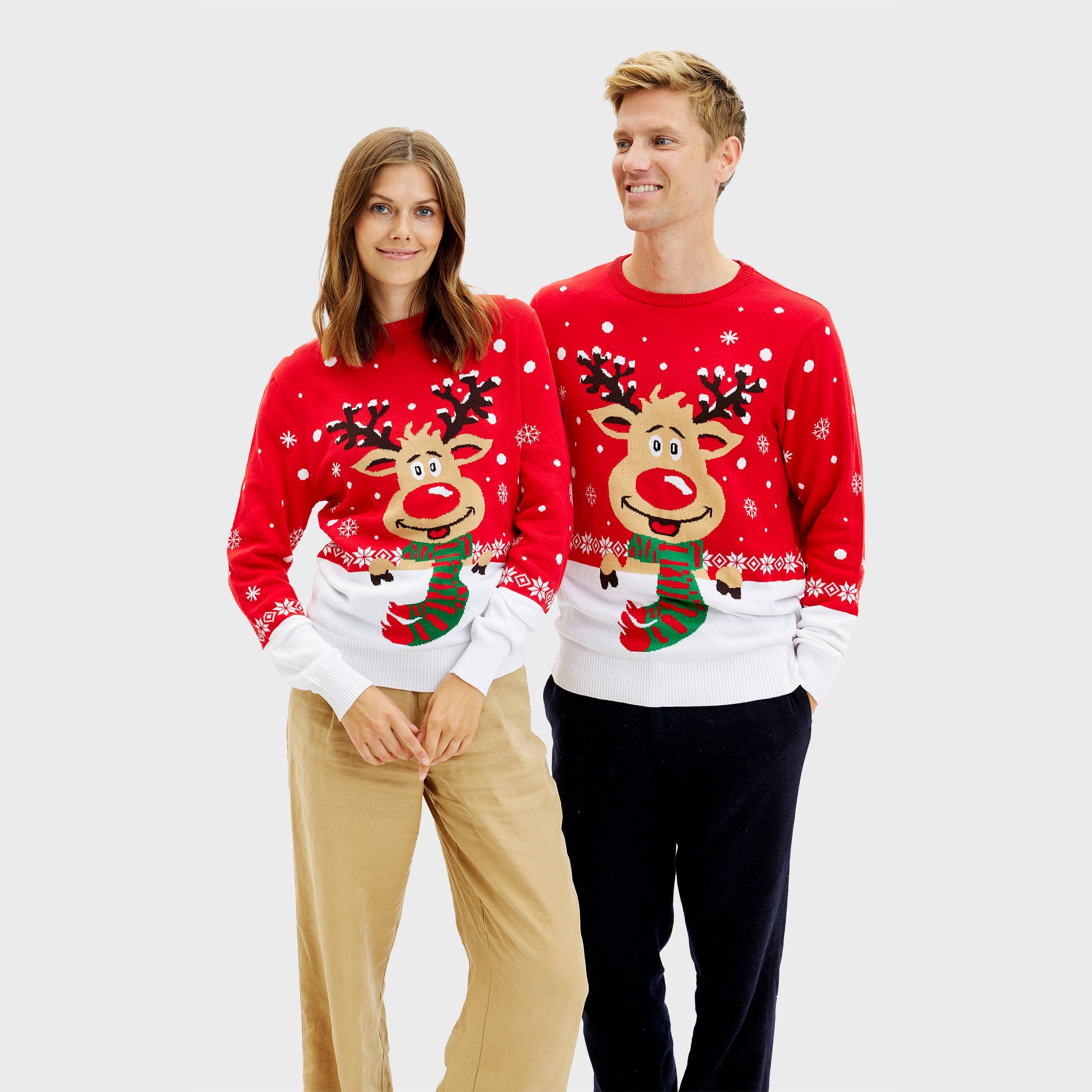 Rudolfs kersttrui rood voor dames