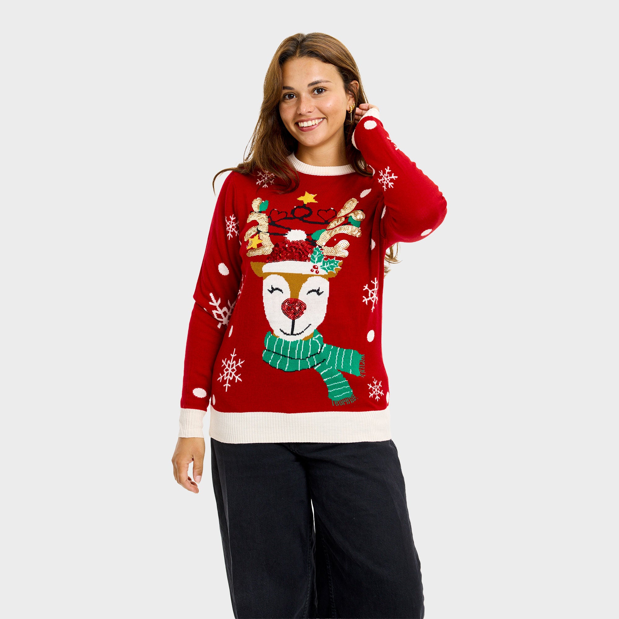 De schattige rendieren kersttrui - Dames