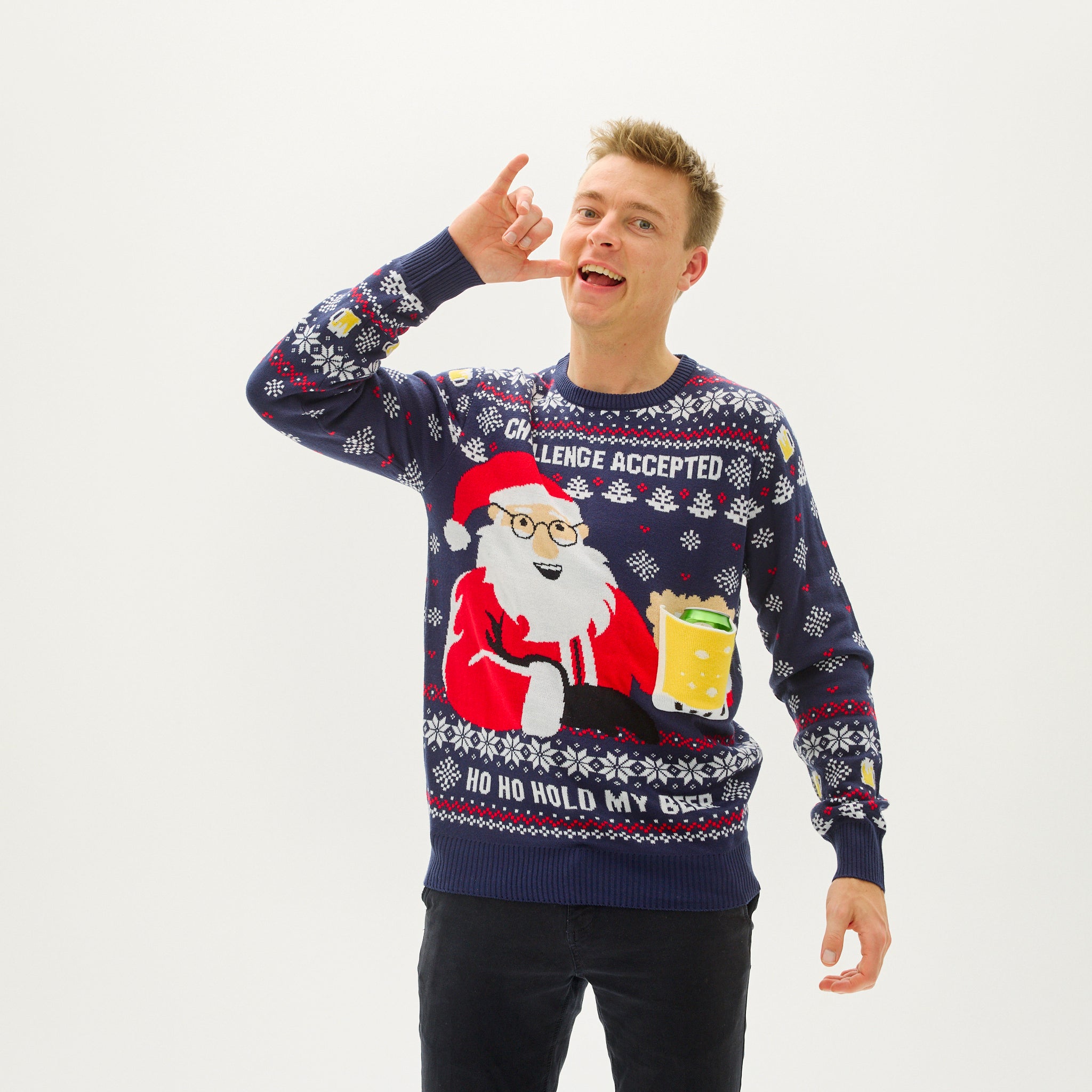 Ho Ho Hold My Beer Sweater - Heren