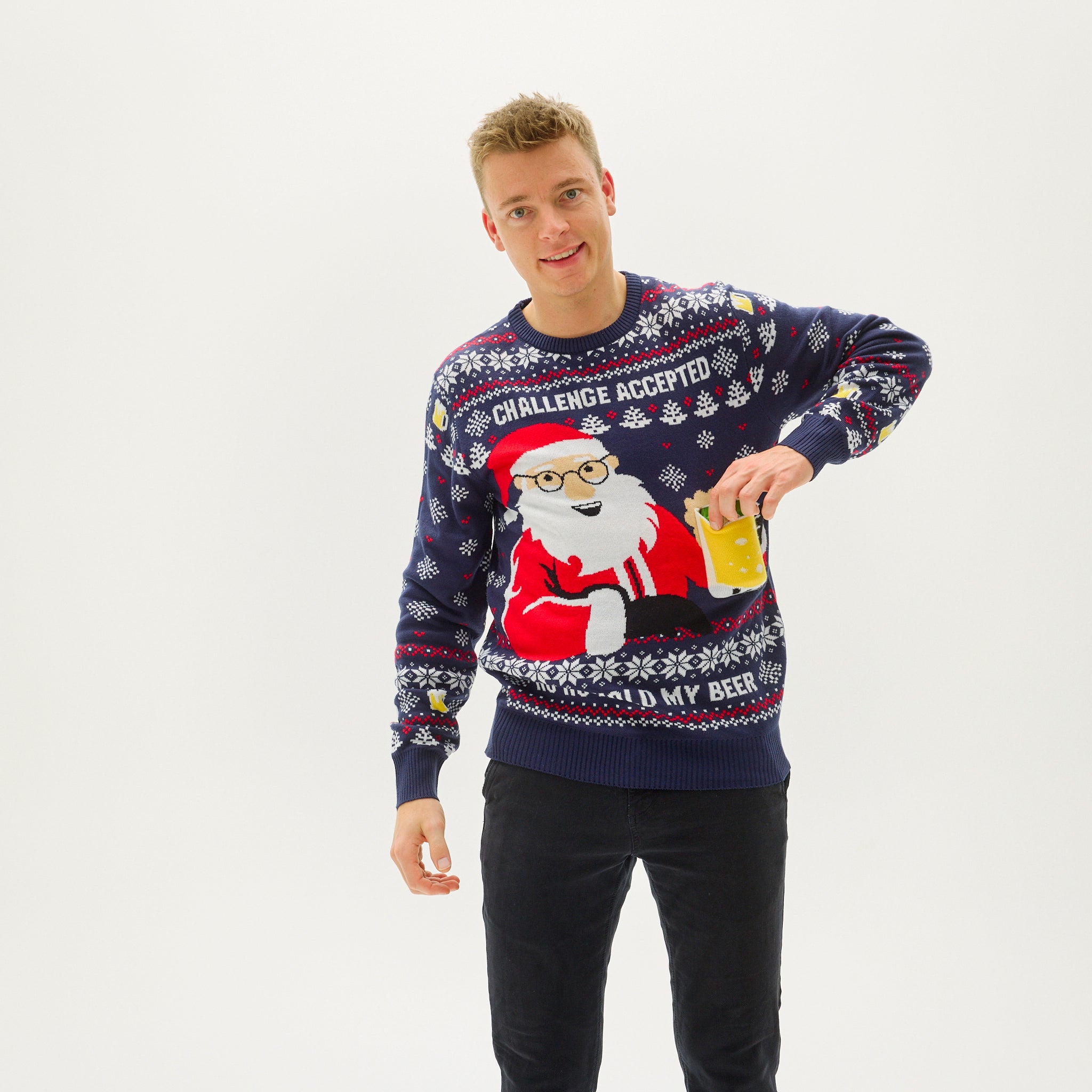Ho Ho Hold My Beer Sweater - Heren